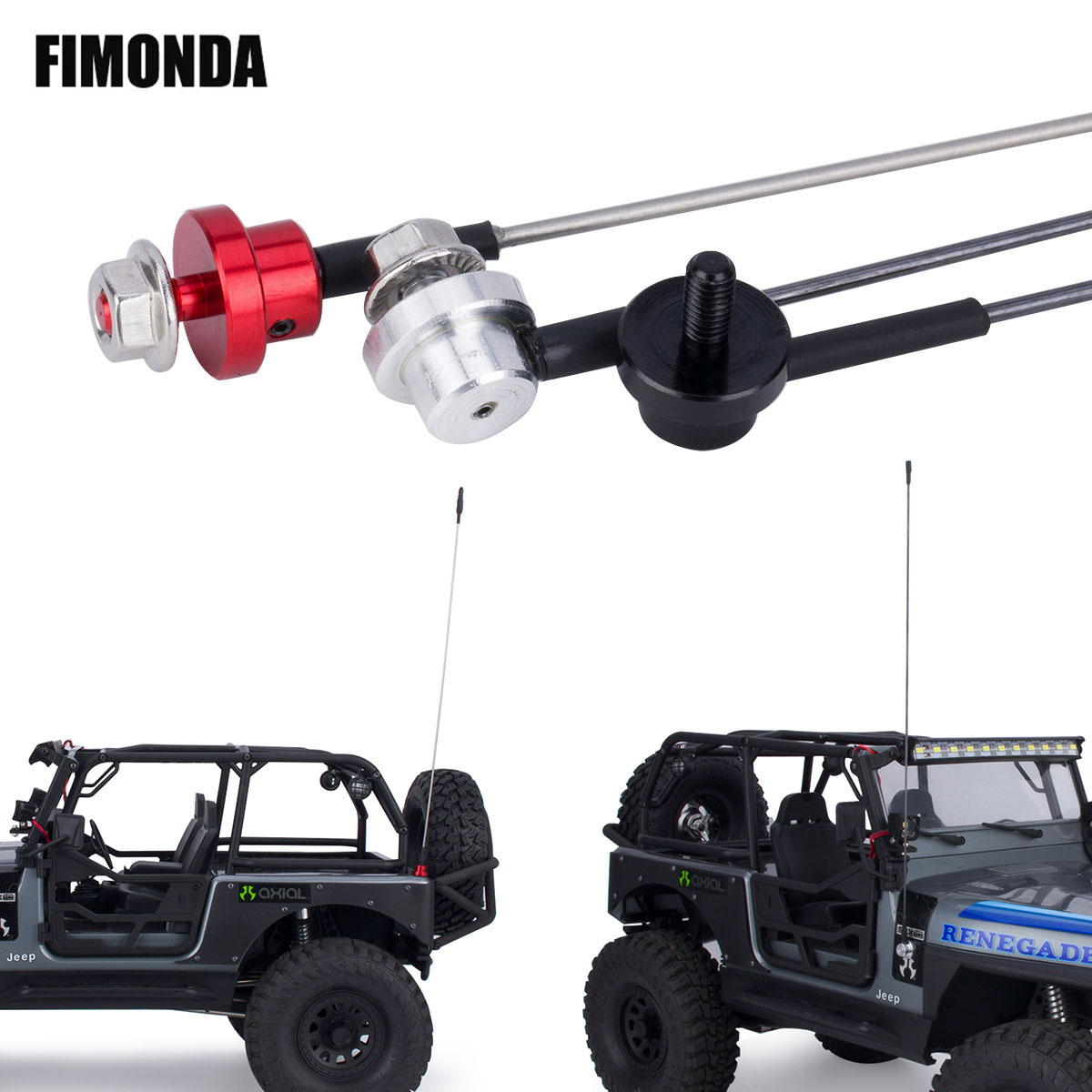 Rc Crawler 4X4 - 50cm metalowa regulowana antena symulacyjna z